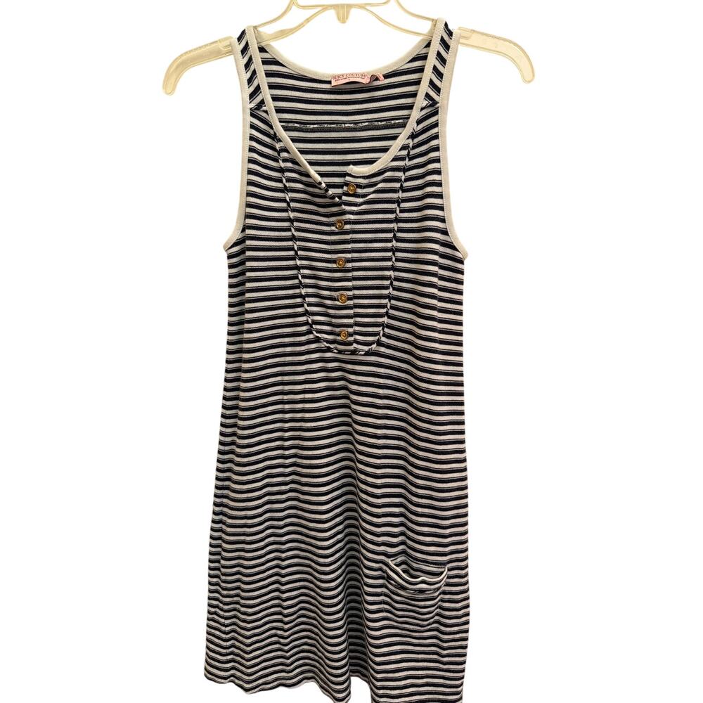 Juicy Couture Tank Dress Women's Size Small Petite Navy Blue White Stripe Y2K